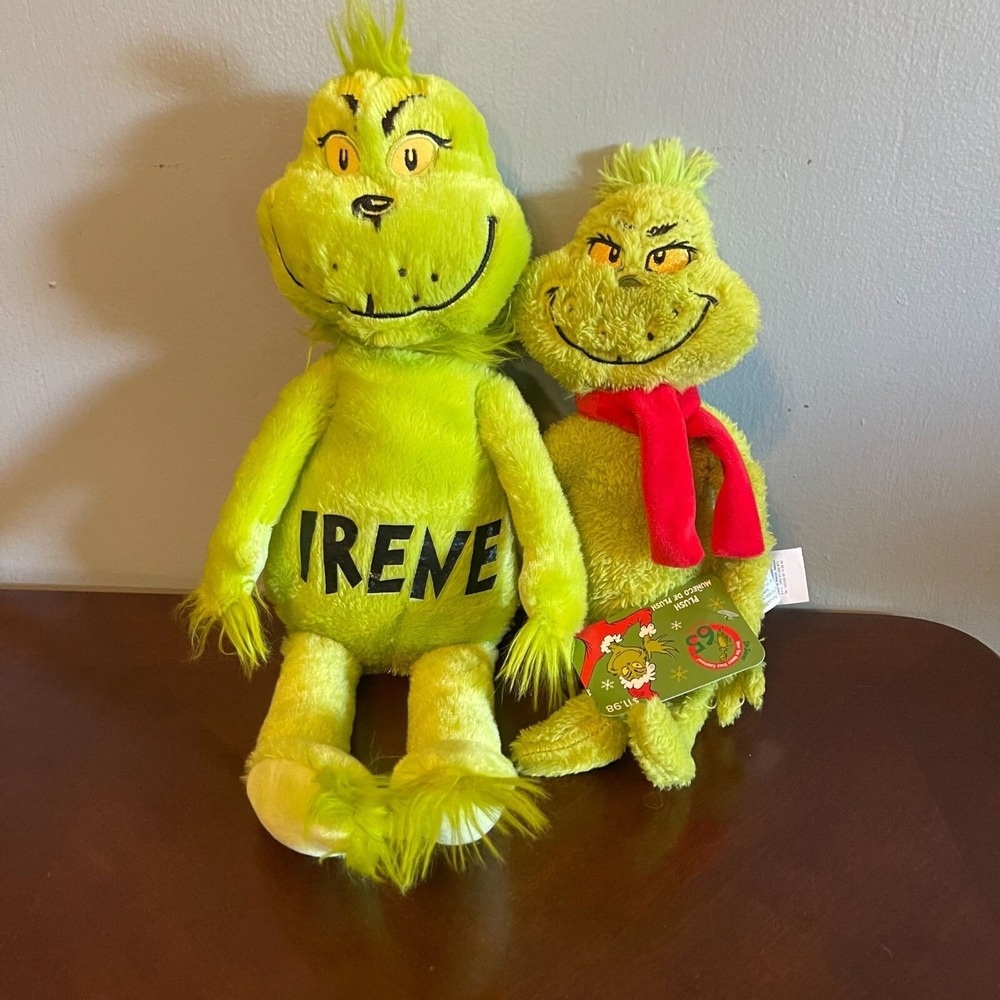 Dr. Seuss Cares Grinch & Irene Plush Set Fiber Stuffed Toys holiday